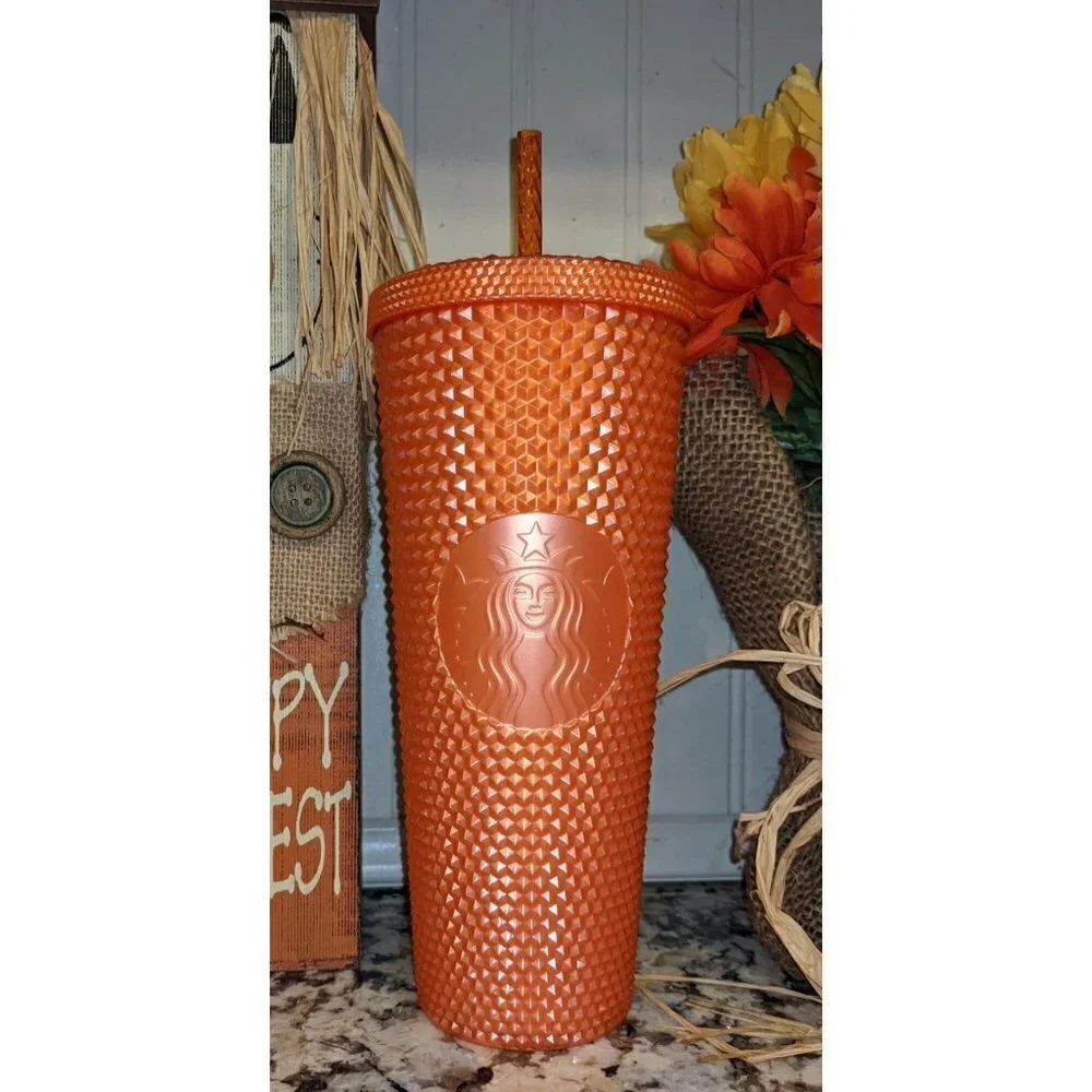 Starbucks Orange Studded Tumbler 2022 ‘Bling Pearlized’ Fall Halloween 24oz